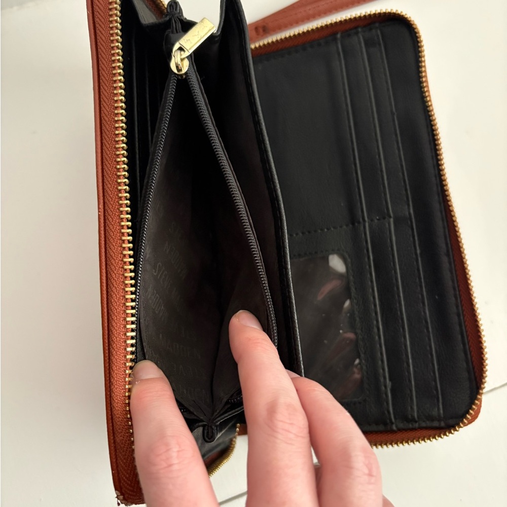 Steve Madden Brown Wristlet Wallet with Gold Accent - Picture 6 of 6